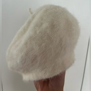 Kangol Cream Angora Wool Beret
